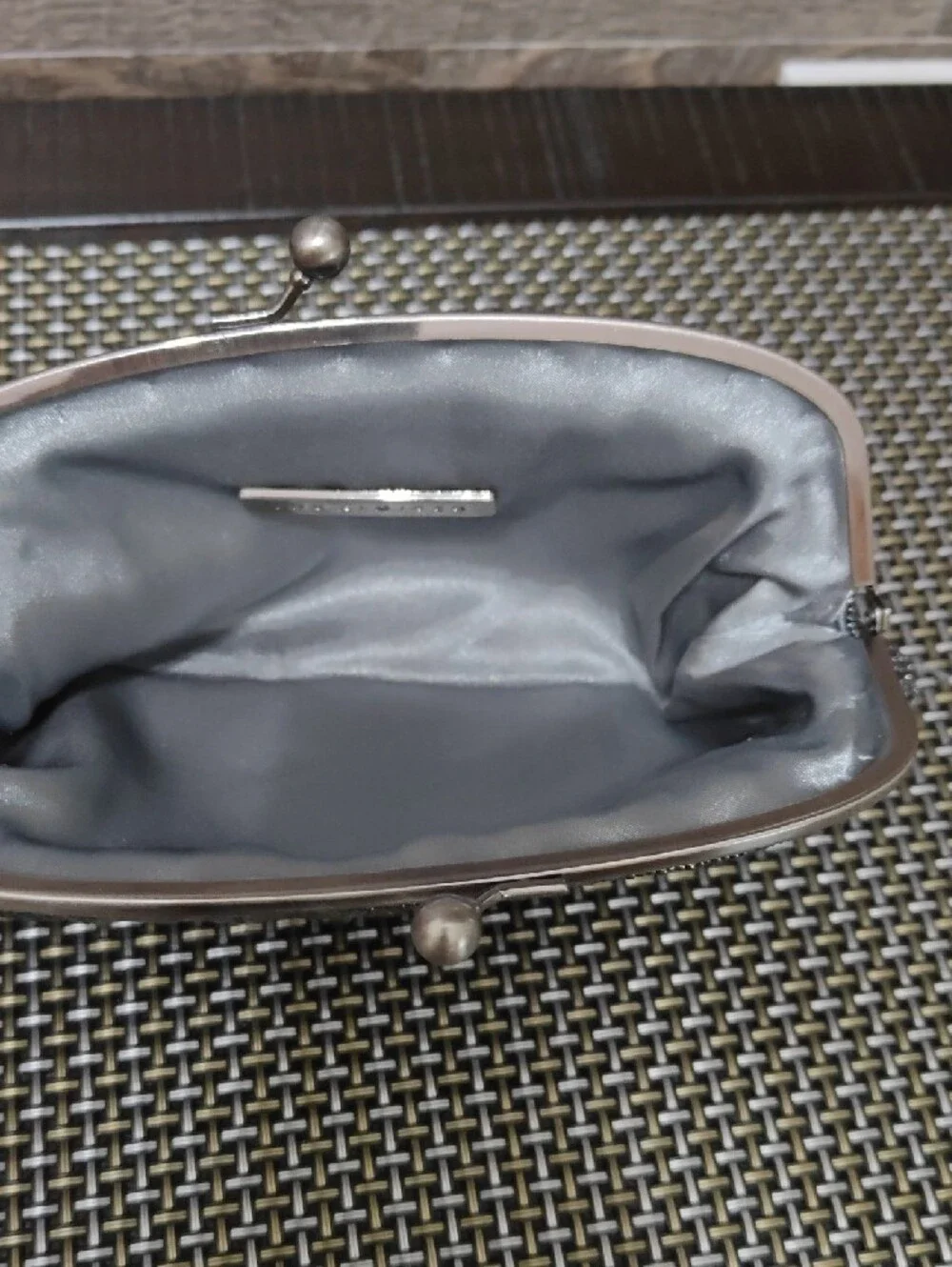 Black Metallic Chevron  Clutch Bag From The Limited